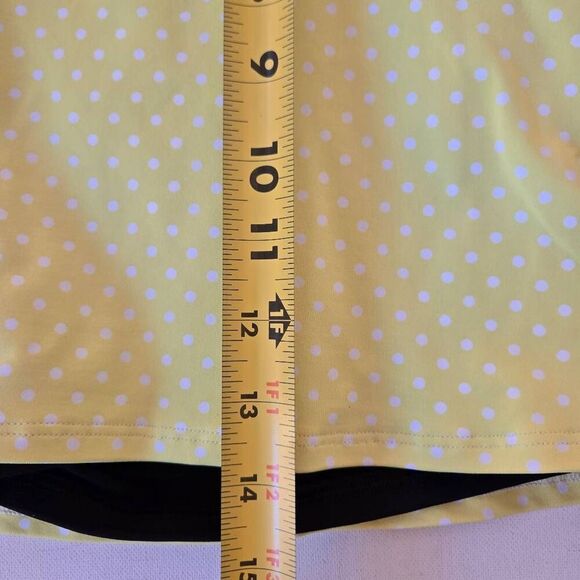 Dona Jo Womens Athletic Yellow White Polka Dot Tennis Pickleball Skort Medium - Picture 9 of 10